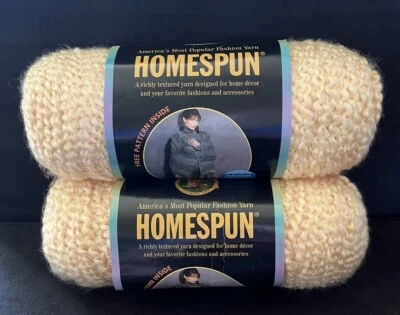 (2) Lion Brand HOMESPUN Yarn SUNSHINE STATE #372 Yellow Pink, 6 oz. - Image 1 of 4
