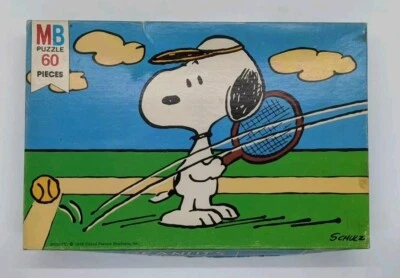 Rompecabezas de 60 piezas Peanuts Snoopy Tennis 1978 Milton Bradley 4772-5 completo Foto 1 de 4