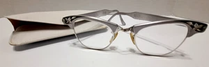 ALUMINUM Eyeglass FRAMES - ART CRAFT - 1960'S RETRO Lady's W/ Case -VINTAGE - Picture 1 of 13