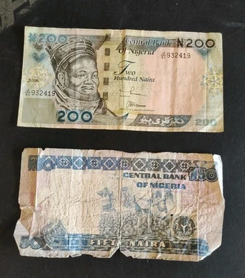 Nigerian 200 Naira 2004 And 50 Unknown Year - Image 1 of 2