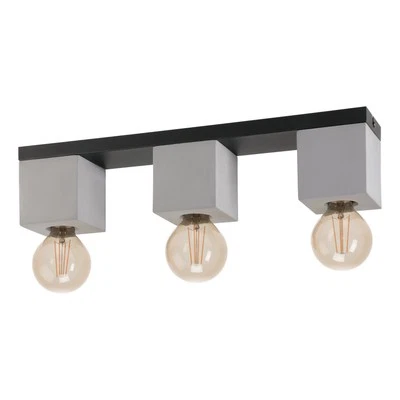 Deckenlampe Deckenleuchte Stahl in schwarz Beton in grau E27 Fassung - Bild 1 von 4