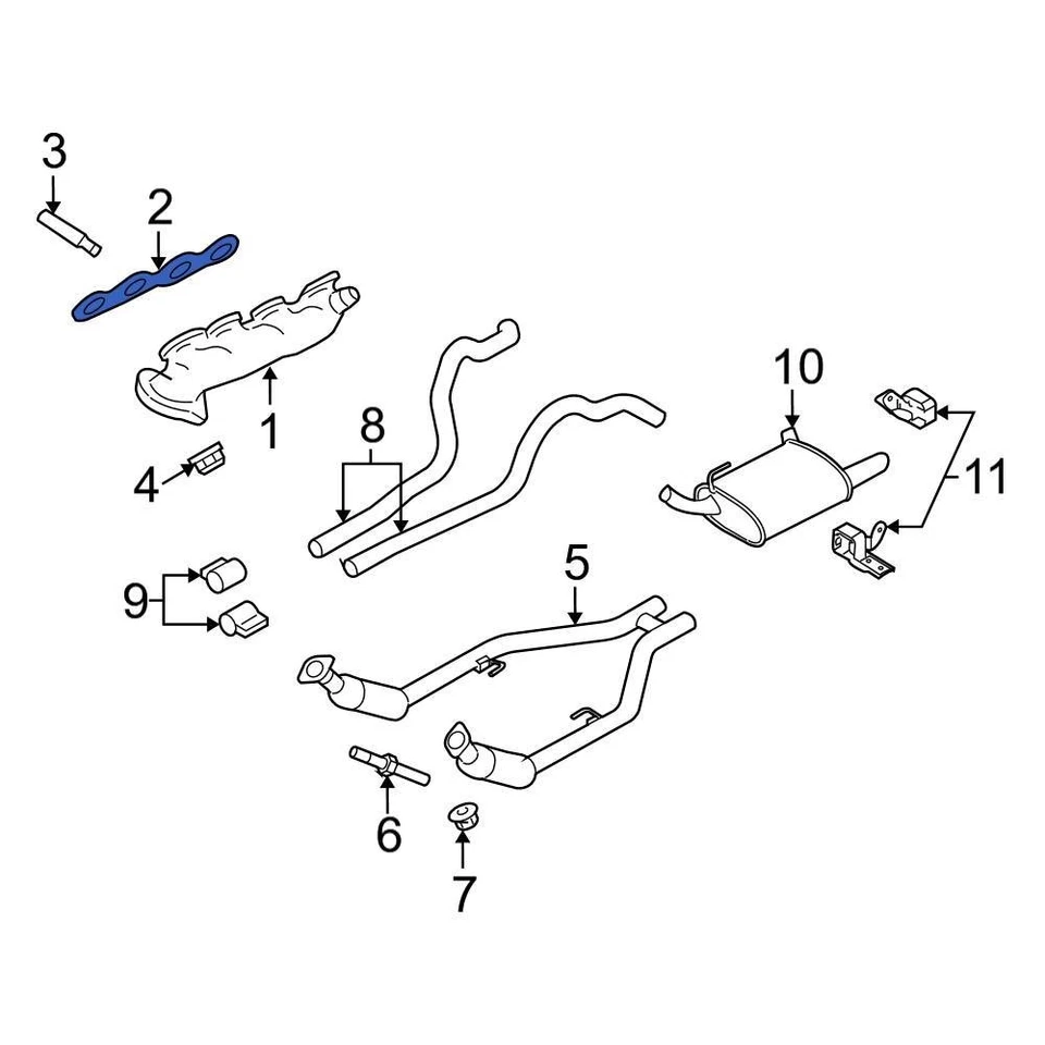 For Ford Mustang 2007-2014 Ford 4G7Z9448AA Exhaust Manifold Gasket Foto 1 de 3