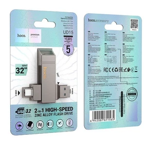 Hoco Chiavetta Ud15 Usb 3.2 Usb-c Pen Drive 32gb Per Apple Iphone 16 Plus Pro - Foto 1 di 7