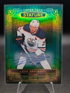 2022-23 UD Stature Hockey Leon Draisaitl Photo Variant On Card Auto Green /10 - Picture 1 of 11