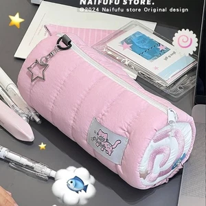 Soft Touch Pen Bag Pink Storage Bag Portable Pencil Case Student Gift - Picture 1 of 19