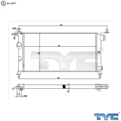 RADIATOR ENGINE COOLING 725-0020 FOR OPEL TIGRA CORSA/B/Hatchback/Van VITA 1.2L - Image 1 of 4