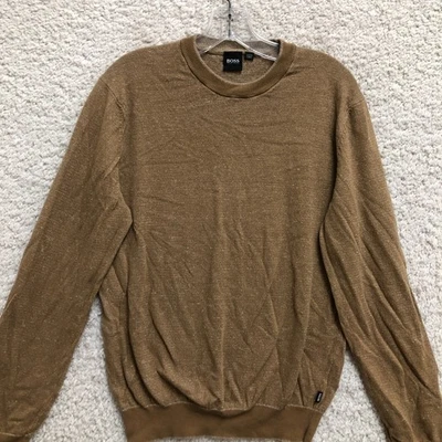 Suéter HUGO BOSS Pequeño Adulto Marrón Lino Cuello Redondo Pullover Jersey Mujer S Foto 1 de 4