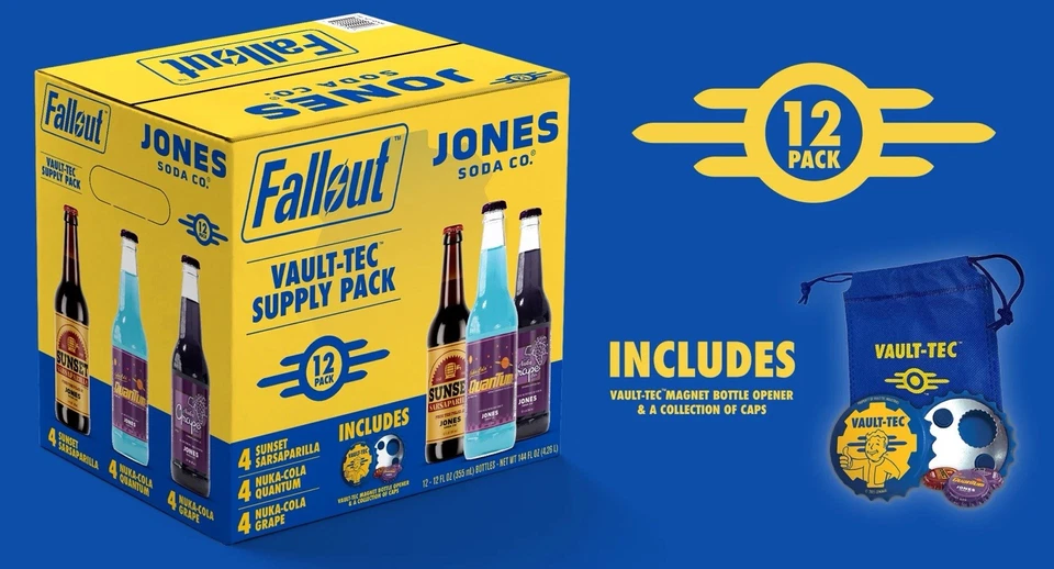 Fallout x Jones Soda Co - Vault-Tec Supply Pack Costco Exclusive 12 Pack - Image 1 of 1