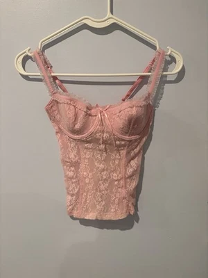 VICTORIA’S SECRET Y2K Sydney Carlson Pink Camisole Bustier Lace Size S Corset - Image 1 of 4
