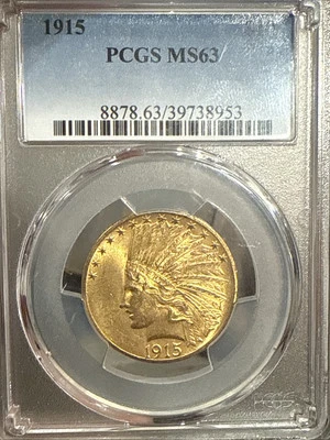 1915 $10 Gold Indian PCGS MS63! Better Date In Series - Image 1 of 4