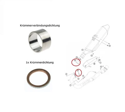 Silenciador de escape KTM 690 LC4 Enduro SMC junta conexión colector Foto 1 de 2