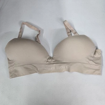 Sujetador Victoria's Secret Mujer XL Beige Bralette Inalámbrico Ligeramente Forrado Foto 1 de 4