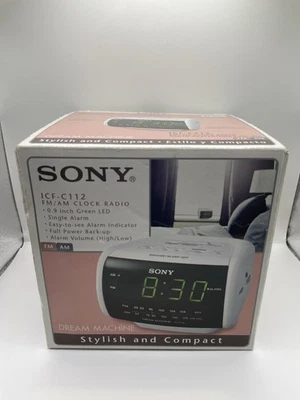 Sony Dream Machine ICF-C112 AM/FM Clock Radio Brand New In Box Vintage   - Image 1 of 4