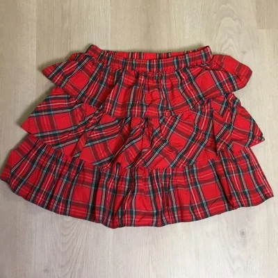 Crewcuts J. Saia xadrez Crew Natal verde vermelho feriado em camadas feminina XL 12/14 - Imagem 1 de 3