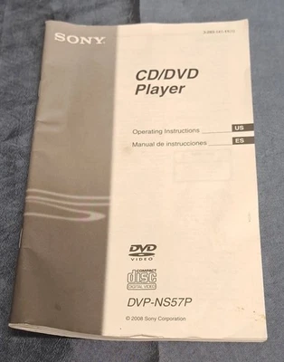 Sony DVD Player Model DVP-NS57P Progressive Scan Operating Manual Instructions  - Image 1 of 4