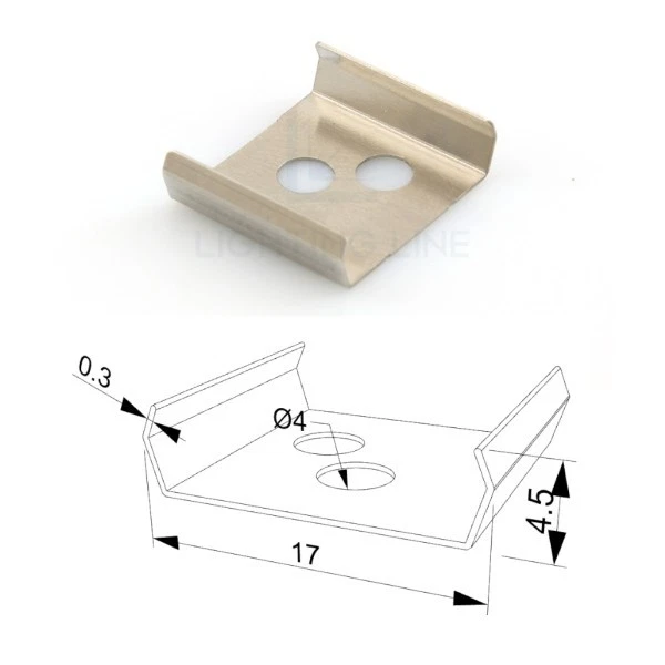 STAFFA IN METALLO A MOLLA PER IL FISSAGGIO DEL PROFILO PER LED RETTANGOLARE 21X1 - Immagine 1 di 1