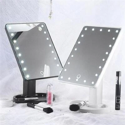 16 LED Touch Vanity Makeup Mirror Tabletop Cosmetic light 180° Rotation Tray UK - Image 1 of 4