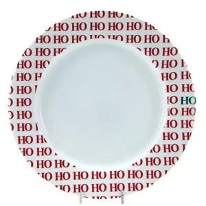 Crate & Barrel HO HO HO 12.25" Chop Plate Platter Charger Christmas Red Green - Picture 1 of 11