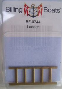 Accesorio para barcos de facturación BF-0744 - 2 x 18 mm x 45 mm - 5 peldaños escalera de latón 1er poste - Imagen 1 de 2