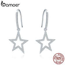 with Aaa Cz For Women Jewelry Bamoer Shine S925 silver earrings Starry Dangle