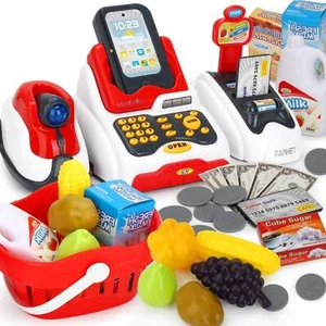 Pretend Play Smart Cash Register Toy Kids Cashier with Checkout ScannerFruit ... - Picture 1 of 8