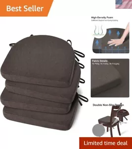 Kitchen Chair Cushions Set of 4, Non-Slip Dining Chair Cushions with Ties and... - Picture 1 of 7