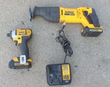 DeWalt 2pc 20V Li-ion Combo Dcg381 Sawzall, Dcf885 Impact, 2 Batteries, Charger