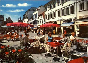 KISSINGEN Fußgängerzone Personen vor Nordsee Restaurant color ~ 1970/80 ungel. - Picture 1 of 2