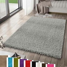 Teppich Hochflor Shaggy Teppiche Langflor Grau Wohnzimmer Pflegeleicht NEU