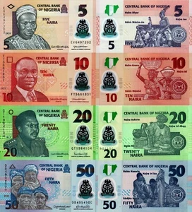 NIGERIA - Los 4 Banknoten 5/10/20/50 Naira FDS - UNC - Bild 1 von 1
