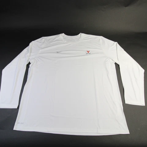 Virginia Cavaliers Nike Dri-Fit Long Sleeve Shirt Men's White Used Cover