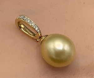 Südsee-Perle Brillant 14 K Goldanhänger Clip - Bild 1 von 10