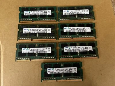 LOTE DE 7 SAMSUNG 4GB M471B5237CH0-YK0 PC3L-12800S-11-10-F3 V2-4(20) Foto 1 de 2