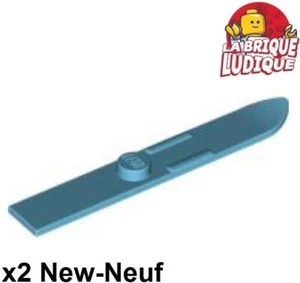 Lego 2x Minifig utensil Ski 6L (48mm Long) azur moyen/medium azure 18744 NEUF - Picture 1 of 1