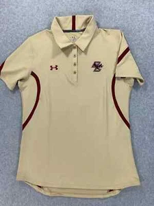 Boston College Eagles Under Armour Campus Polo Shirt (Women's Large) Gold - Picture 1 of 11