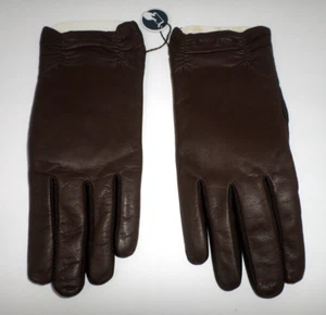 Lands' End Ladies Gloves Brown Size S/M Goat Skin Back Brown NOS - Picture 1 of 4