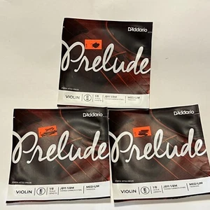 (3) D'Addario Prelude Violin E String Set, 1/8 Scale, Medium Tension J811 - Picture 1 of 3