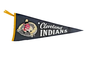Vintage 1950s Cleveland Indians Swinging Chief Wahoo Municipal Stadium Pennant - Picture 1 of 5