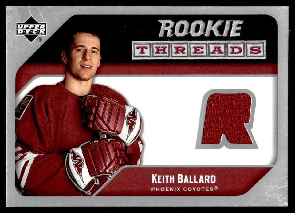 2005-06 Upper Deck Rookie Threads Keith Ballard Phoenix Coyotes #RT-KB - Image 1 of 2