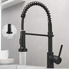 Matt Black Monobloc  Kitchen Sink Mixer Tap  with Pull Out Hose Spray  Single Lever