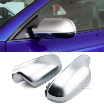 Matte Chrome Mirror Cover Caps For Audi A3 A4 RS4 B8.5 A5 S5 RS5 W/O Lane Assist Foto 1 de 4
