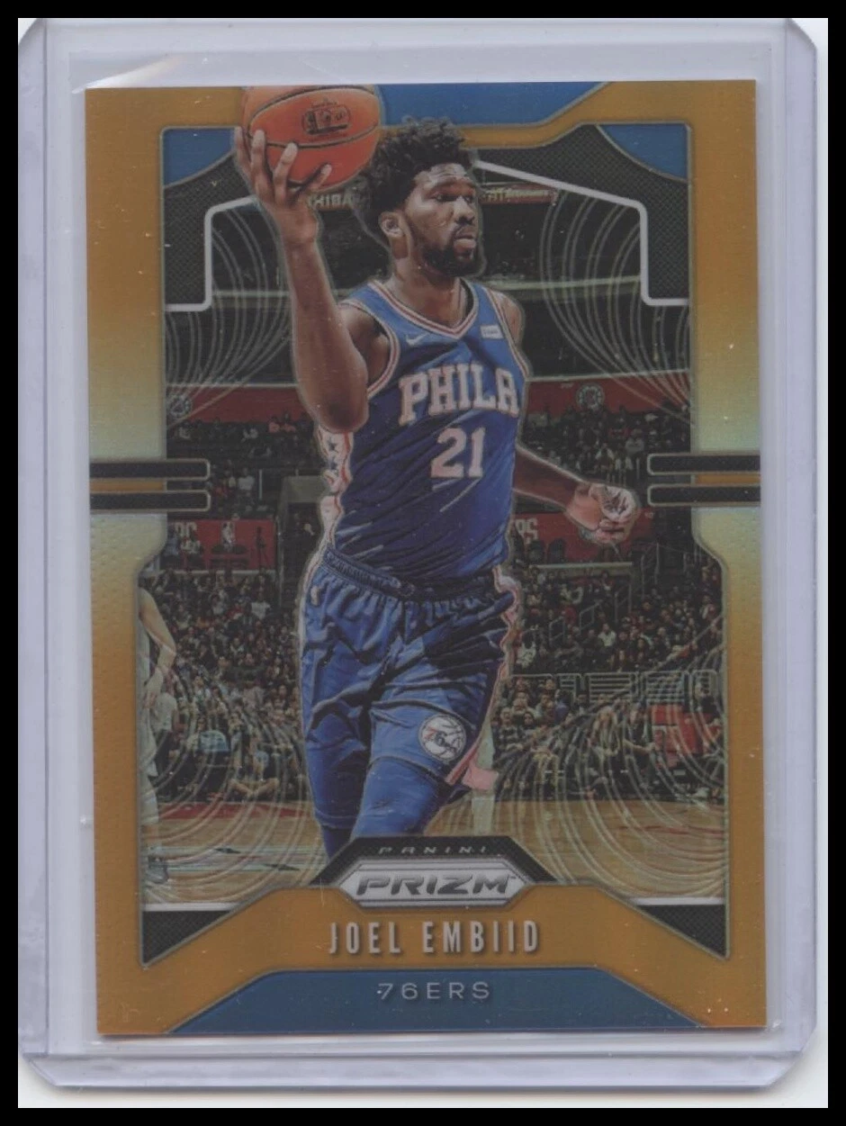 2019-20 Panini Prizm #199 Joel Embiid Orange Prizm #/49