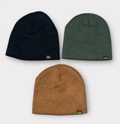 Realtree Beanies Acrylic Lot Of 3 Green Black Brown - Image 1 of 4