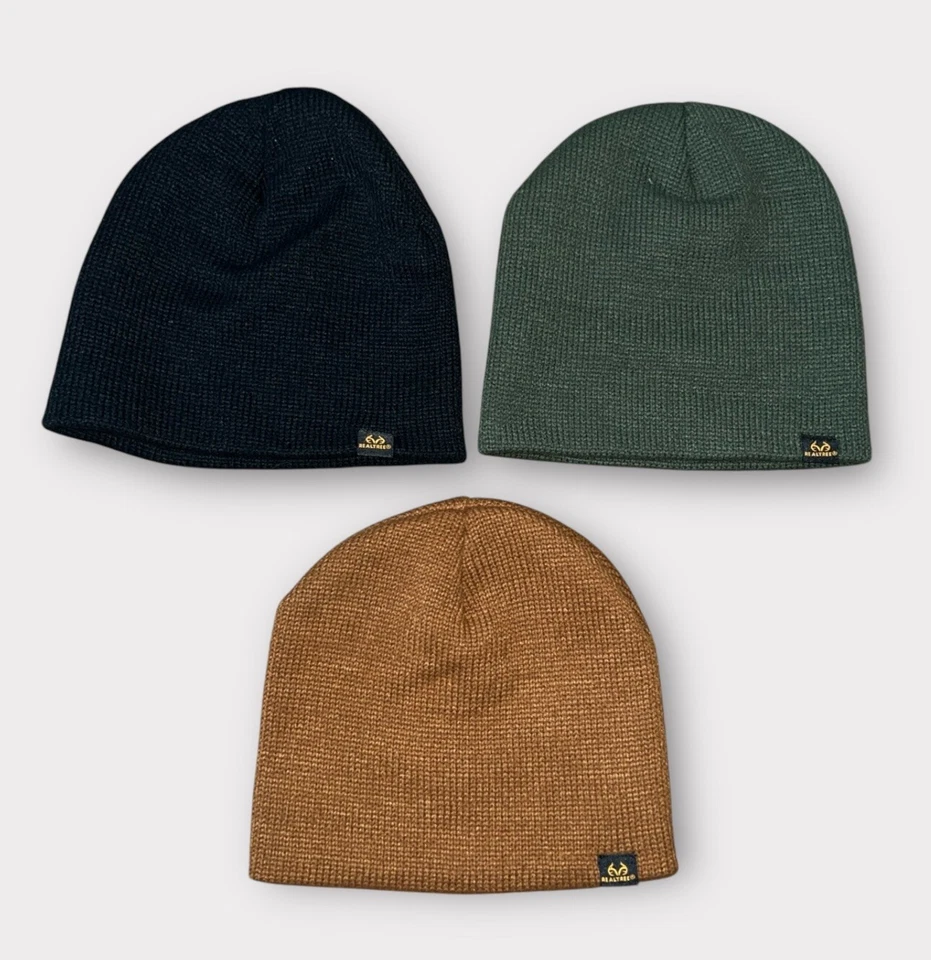 Realtree Beanies Acrylic Lot Of 3 Green Black Brown - Image 1 of 4