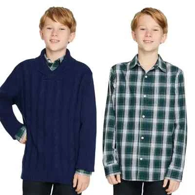 Conjunto de Camisa Suéter Gap Niños Niños Talla S 6/7 Azul Marino y Verde Foto 1 de 4