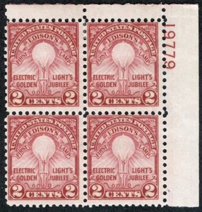 US Sc 655 Carmine 2¢ Cerniera Gomma Originale Piastra UR n. 19779 Blocco di quattro - Foto 1 di 1