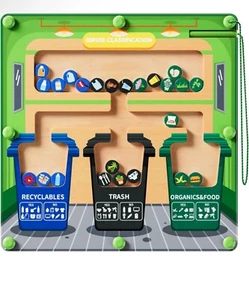 Kids Game Magnetic Color Maze Sorting Board Montessori Puzzle For Motor Skills - Picture 1 of 6