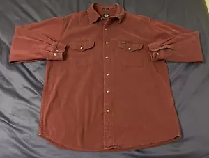 Herren Hemd mit großer Knopfleiste Vintage 90er Dockers Cord rot 100% weinrot weich - Bild 1 von 4
