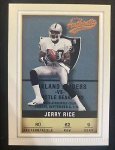 JERRY RICE  2002 FLEER AUTHENTIC CARD Error Miscut Card - Picture 1 of 5