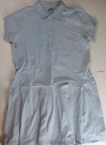 LANDS END Blue School Uniform Short Sleeve Mesh Polo Dress Girls 12+ *NEW* - Picture 1 of 6
